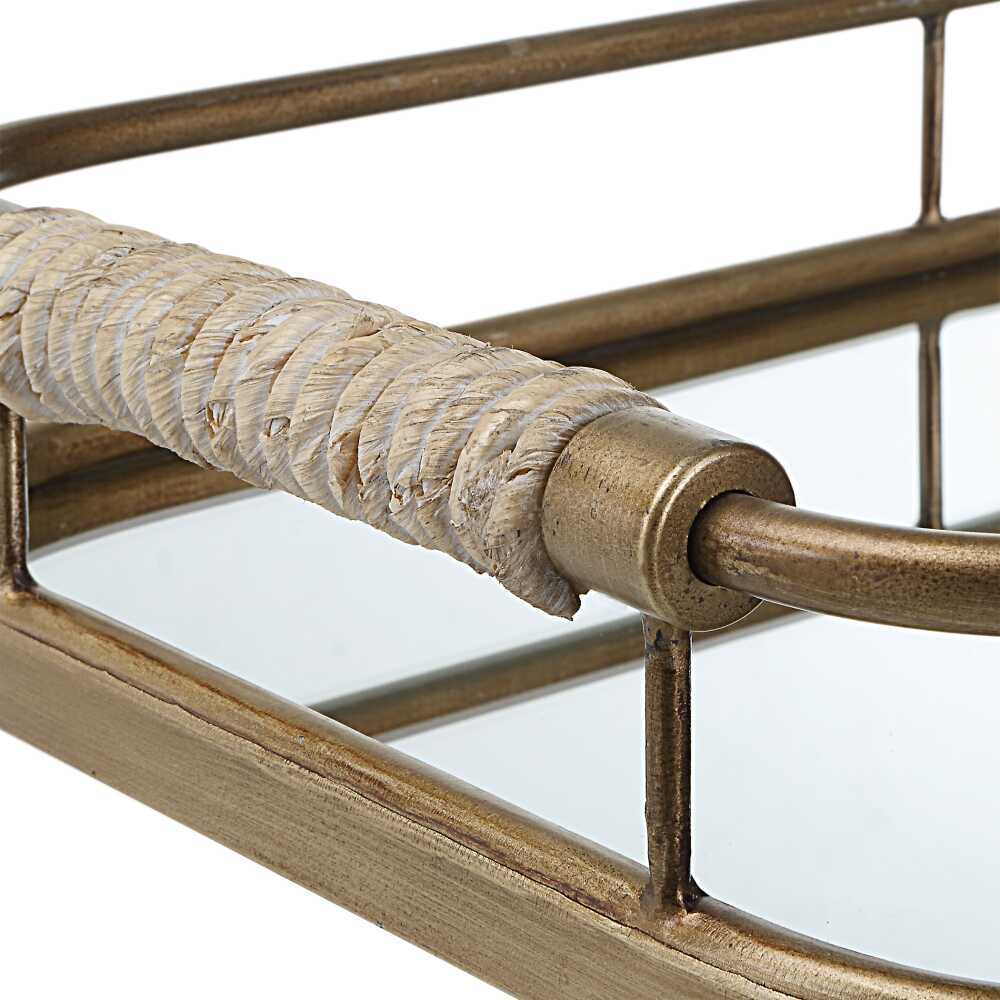 Rosea Brushed Gold Trays - Set of 2 by Uttermost