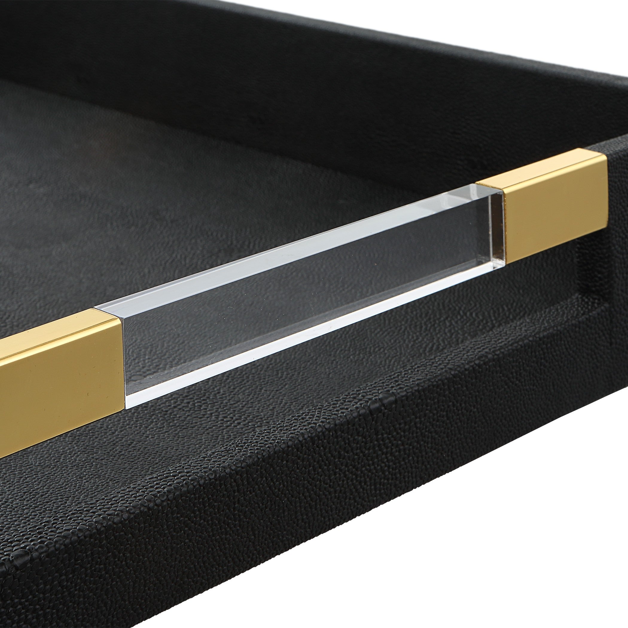 Wessex Black Shagreen Tray by Uttermost