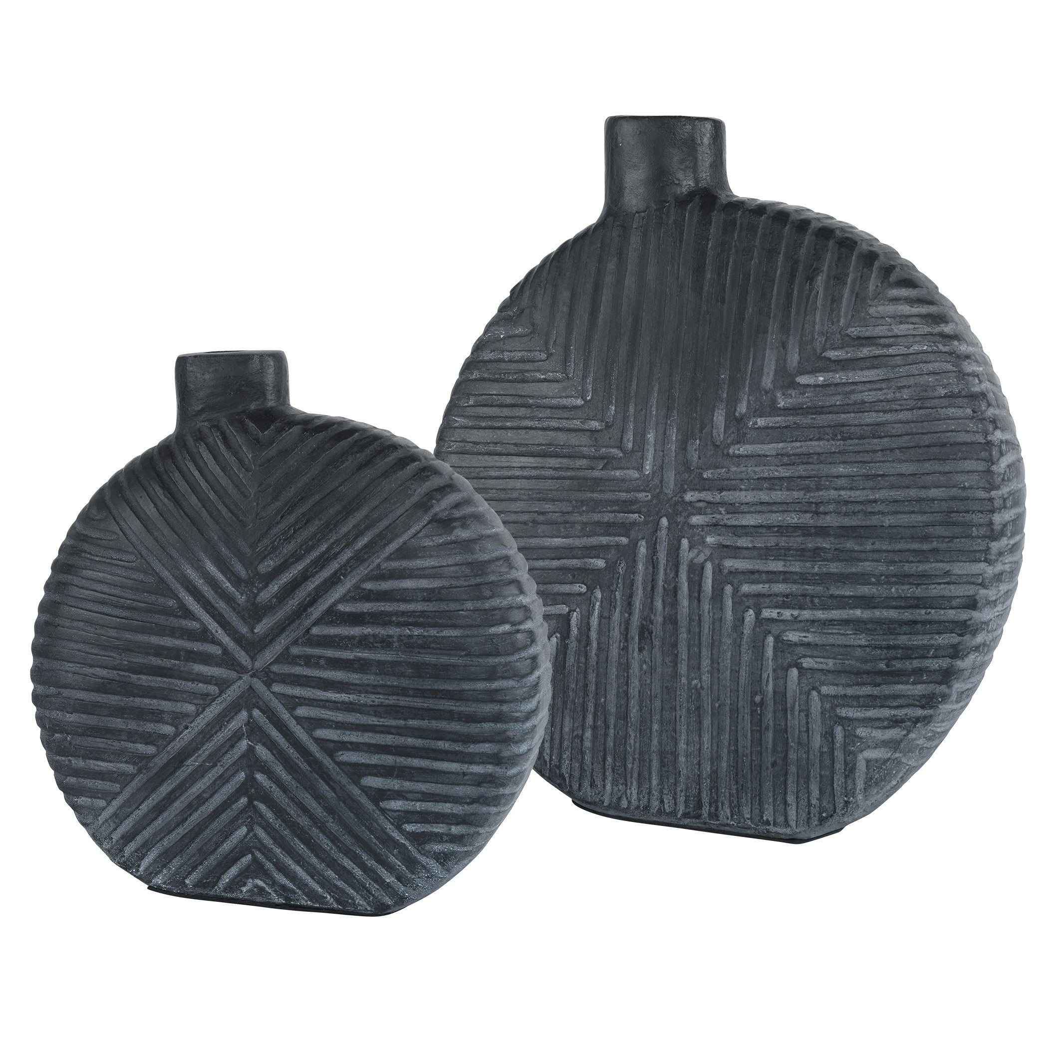 Viewpoint Aged Black Vases - Set of 2 by Uttermost