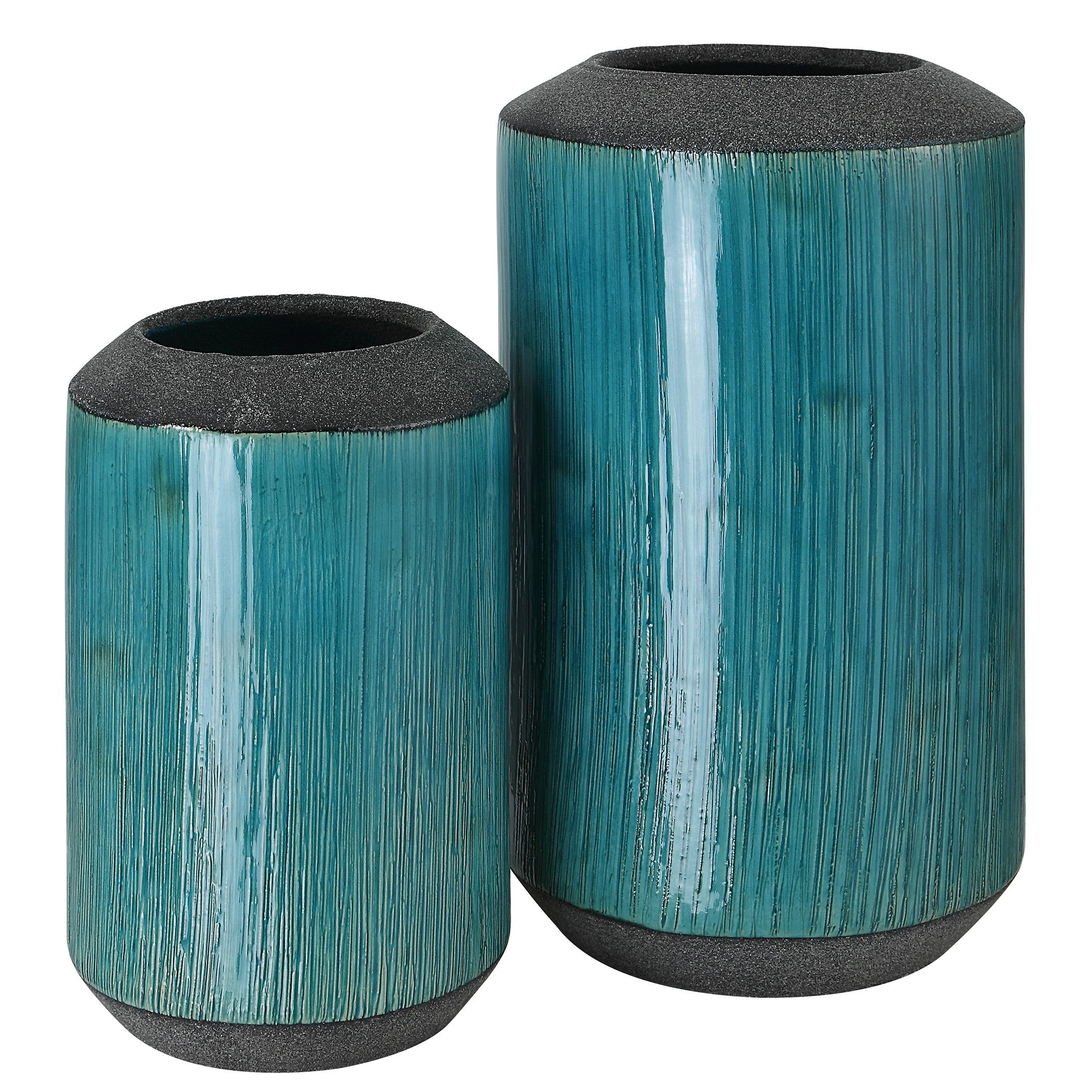 Maui Aqua Blue Vases - Set of 2 by Uttermost