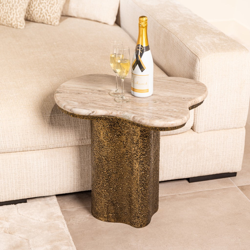 Abandos Antique Brass Side Table by Richmond Interiors