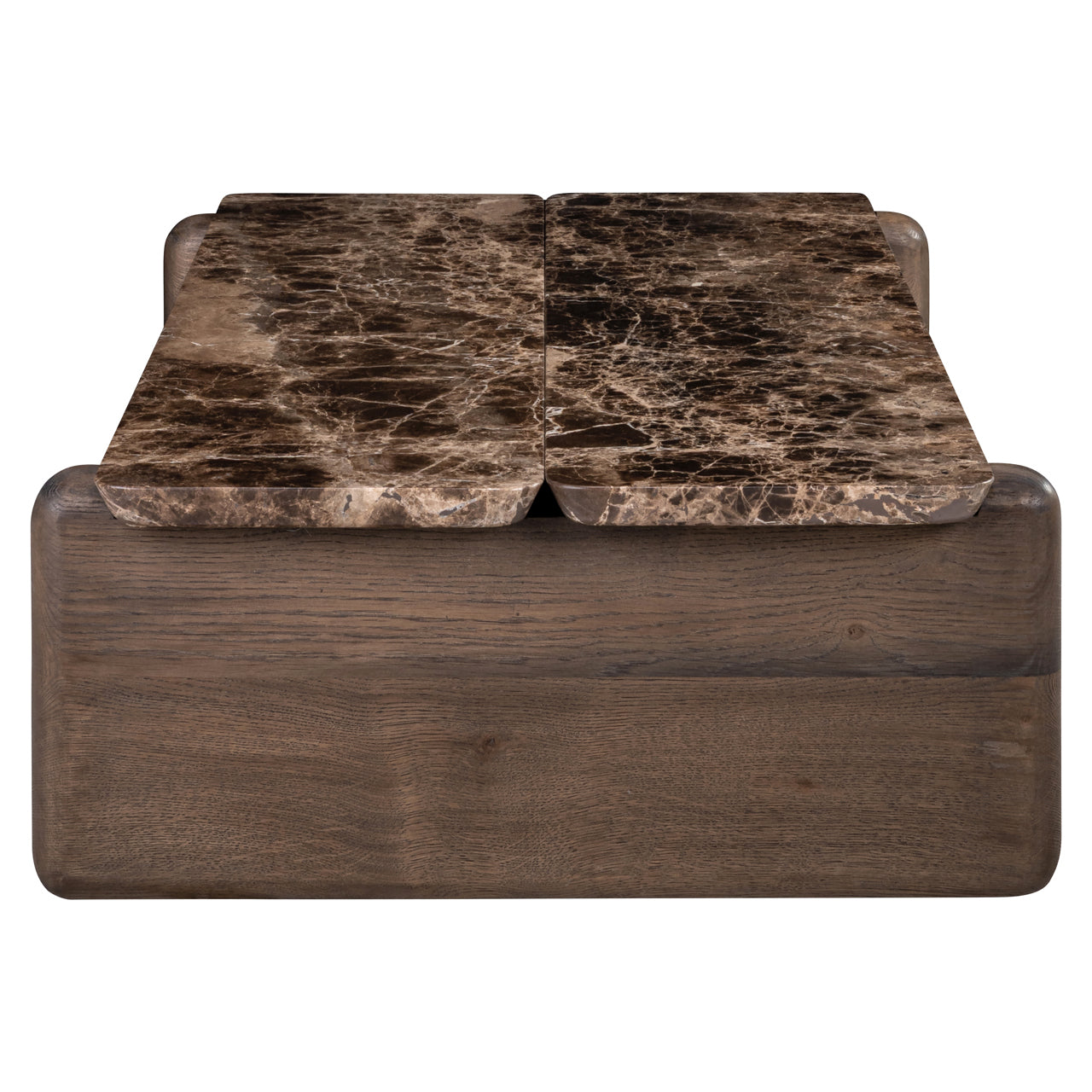Lagrasse Brown Oak Wood & Marble Coffee Table by Richmond Interiors