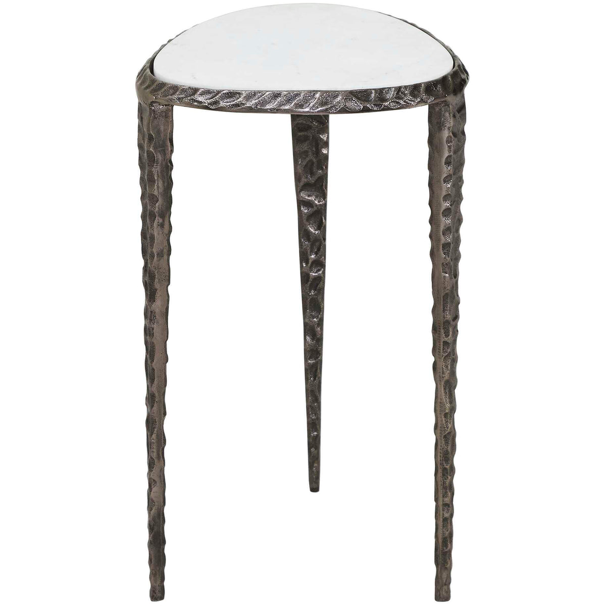 Arnold White Marble Accent Table Uttermost