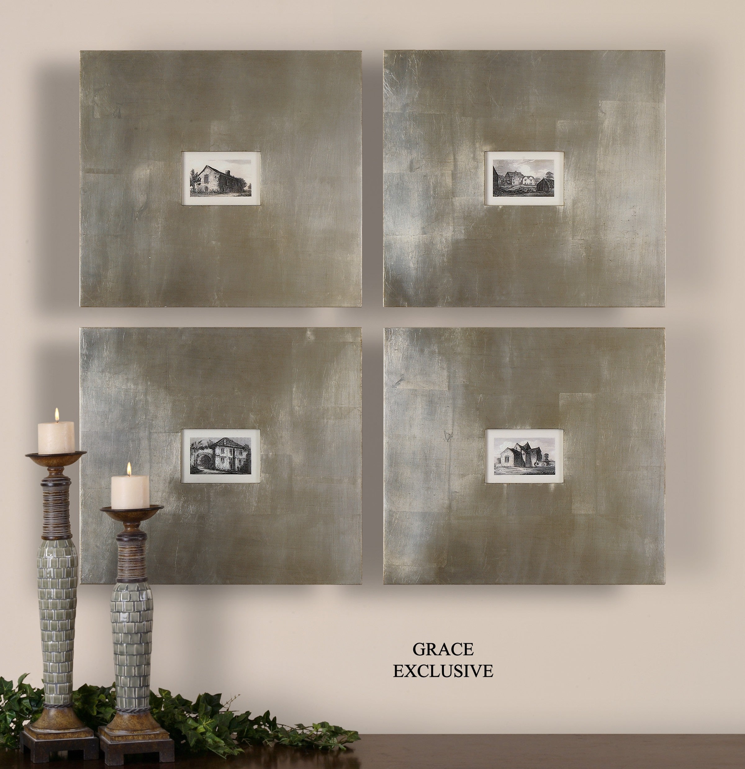 Historical Buildings Framed Art - Set of 4 by Uttermost