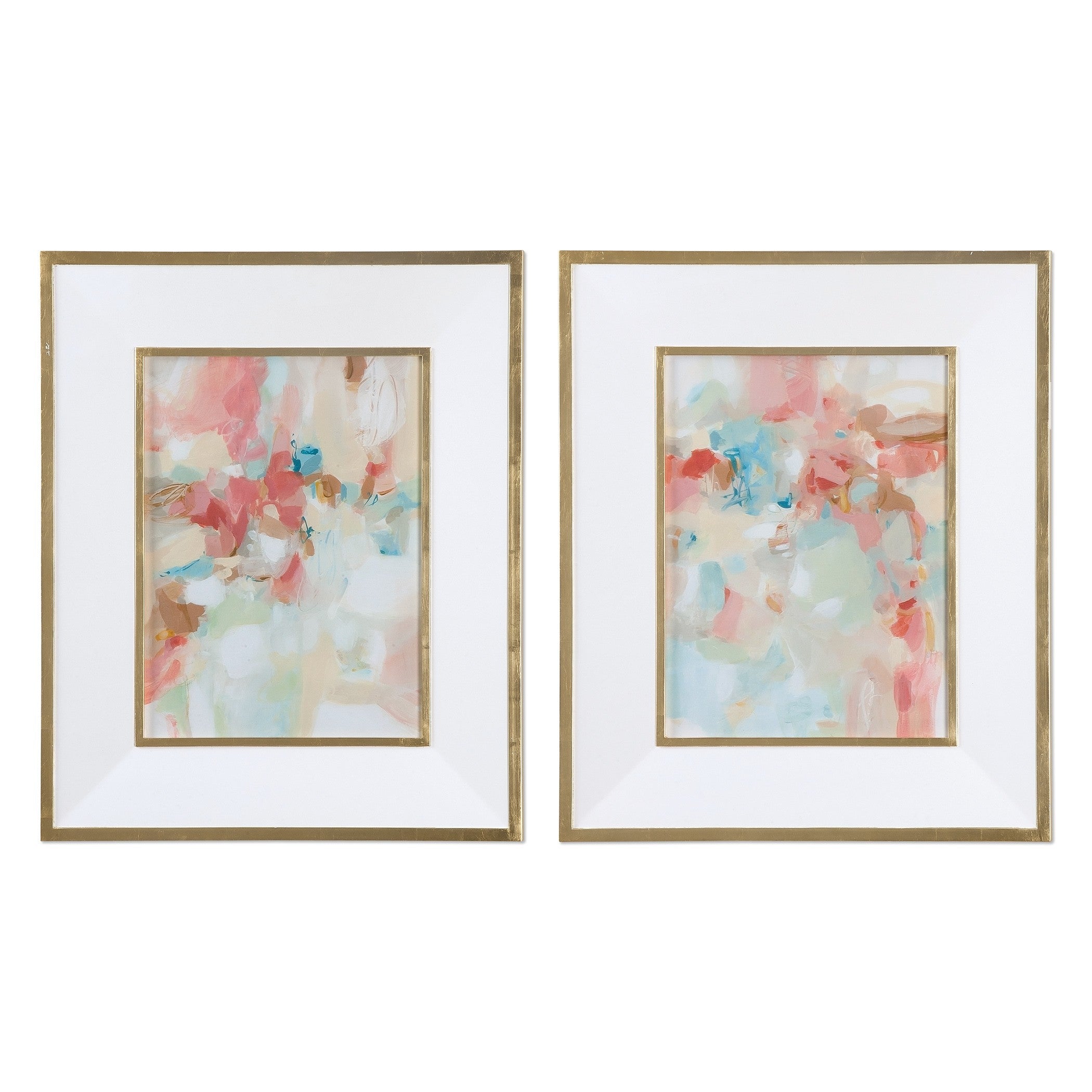 A Touch Of Blush And Rosewood Fences Art - Set of 2 by Uttermost