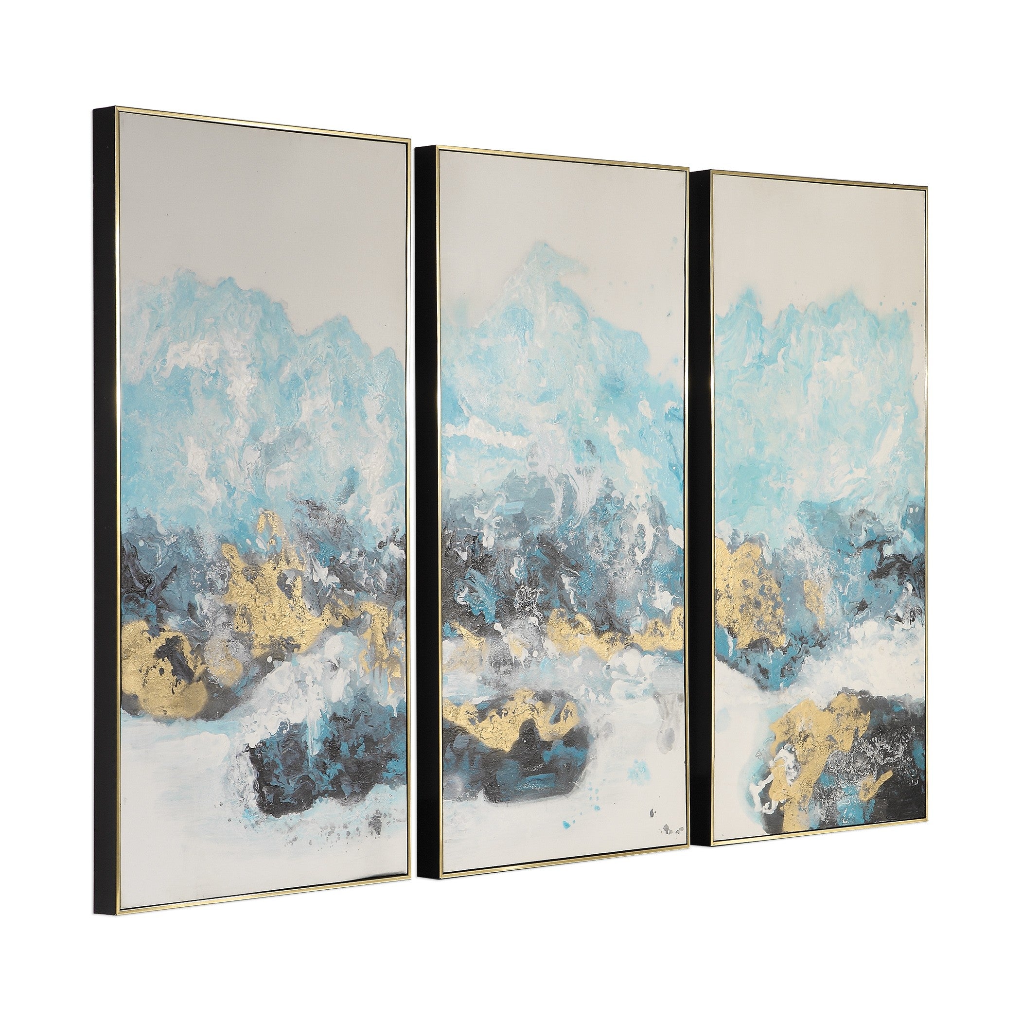 Crashing Waves Abstract Art - Set of 3 by Uttermost