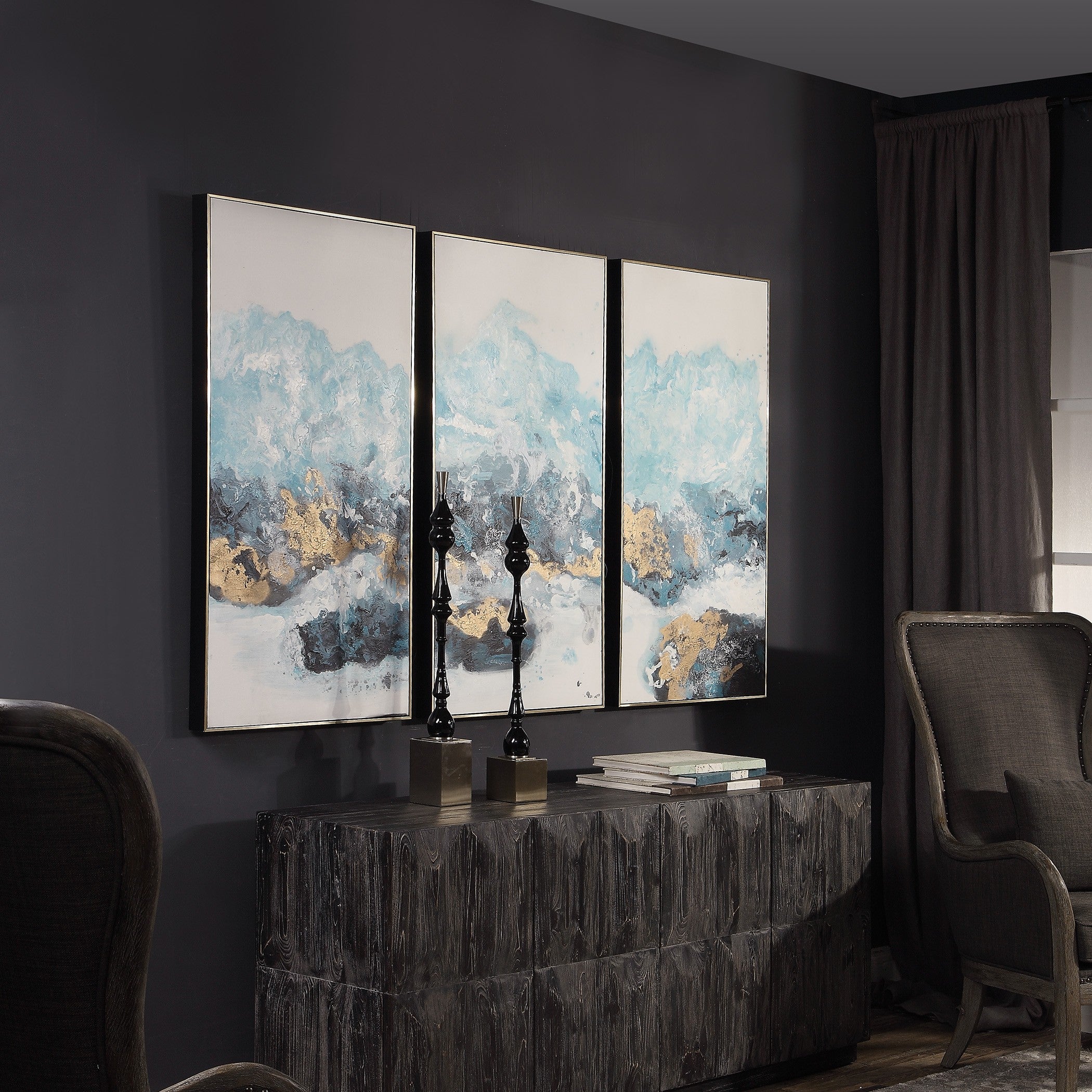 Crashing Waves Abstract Art - Set of 3 by Uttermost