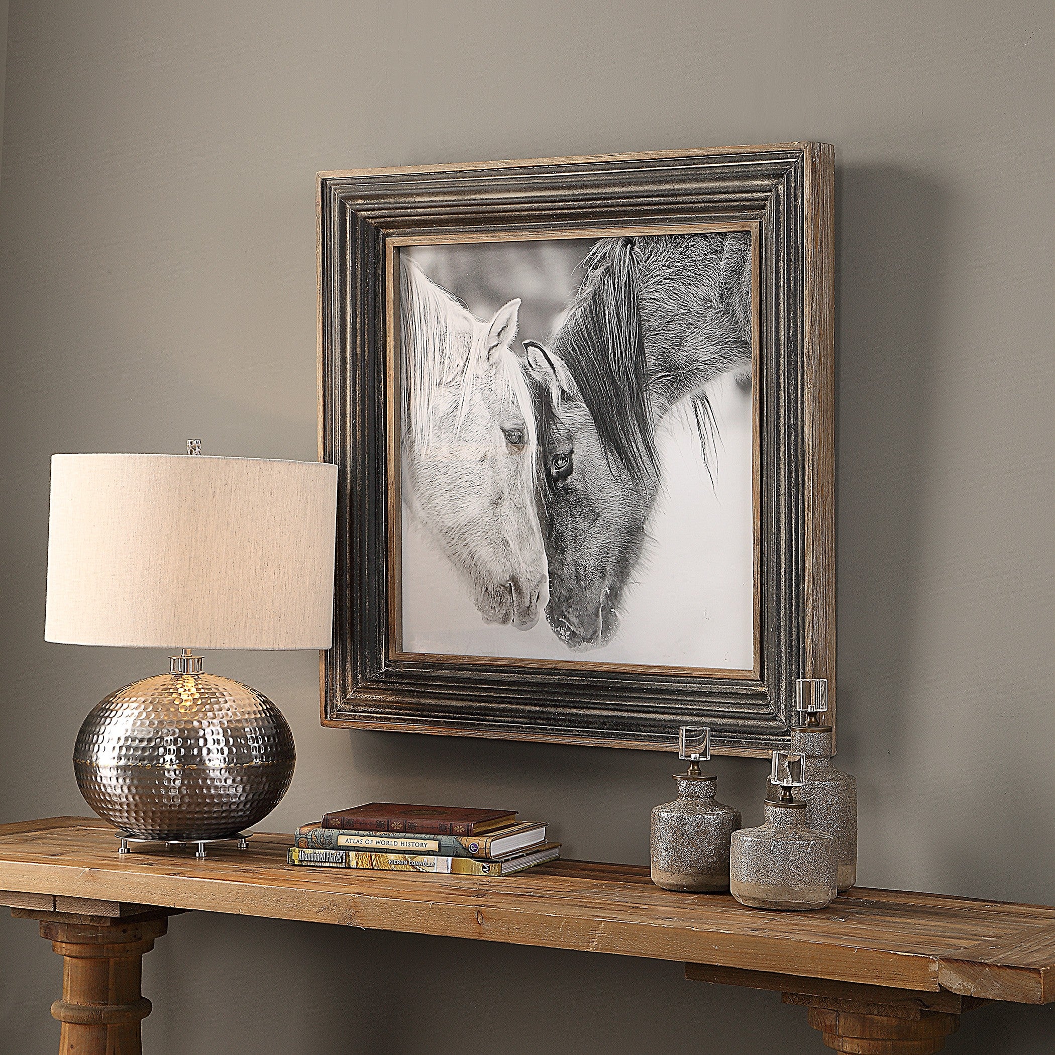 Horse Photography Framed Print in Black and White by Uttermost