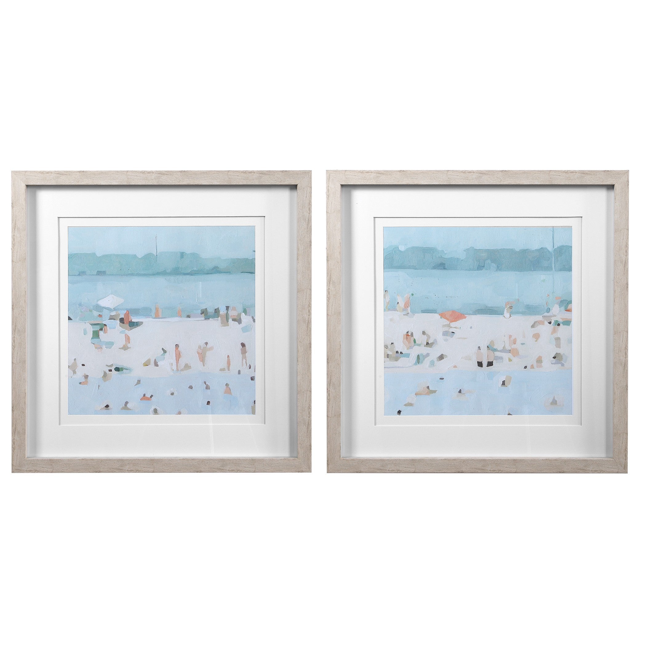 Sea Glass Sandbar Framed Prints - Set of 2 by Uttermost