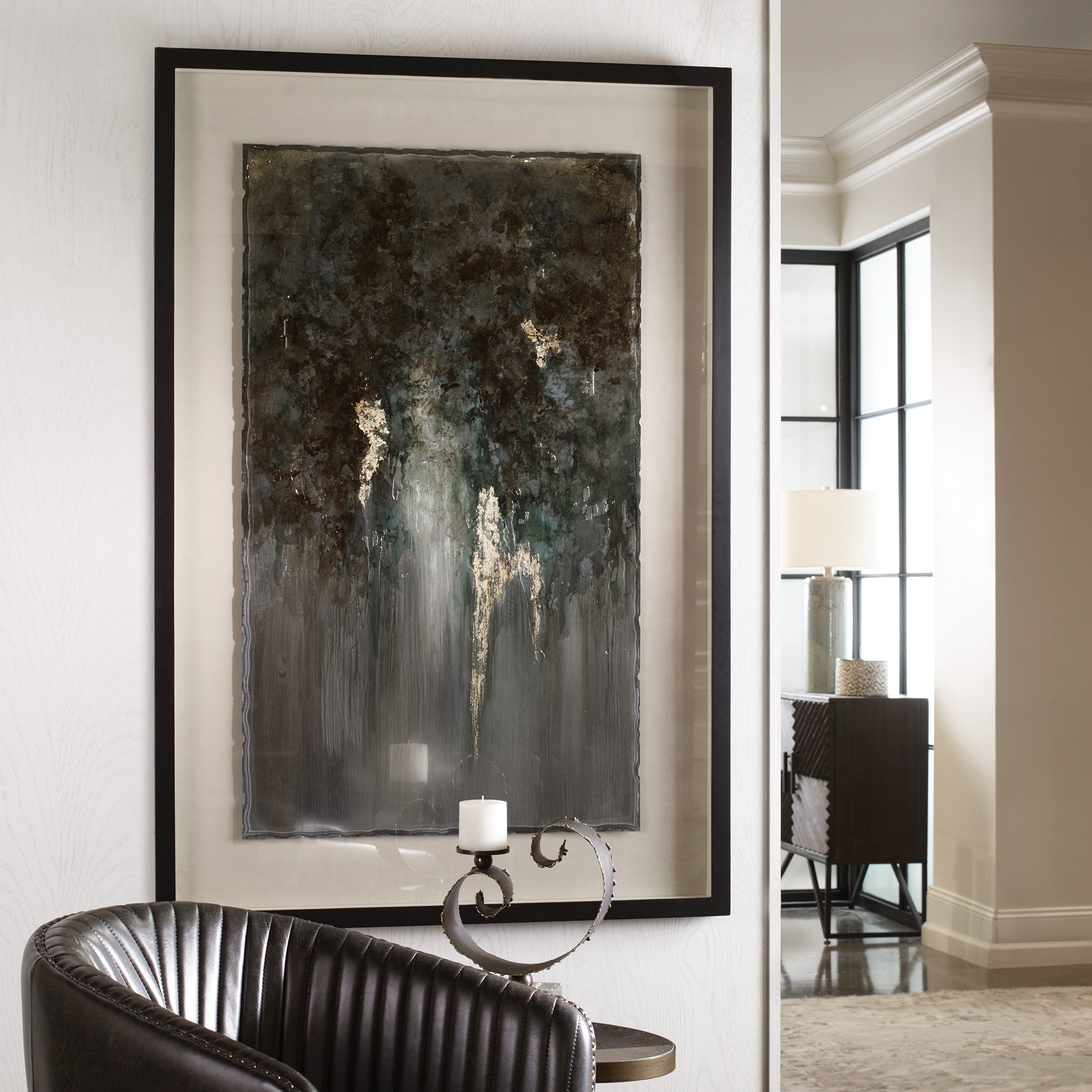 Rustic Patina Abstract Shadow Box by Uttermost