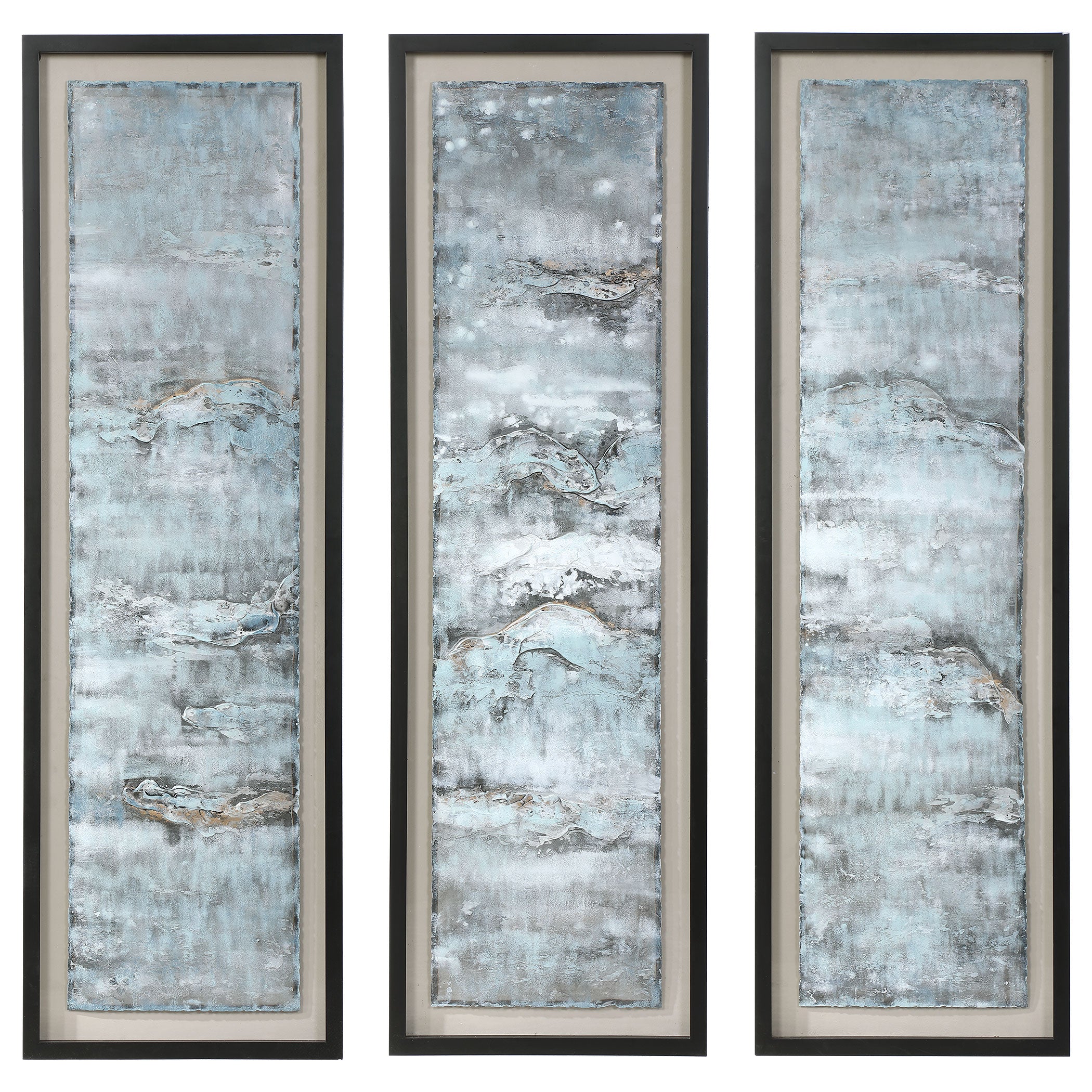 Ocean Swell Painted Metal Shadow Box by Uttermost