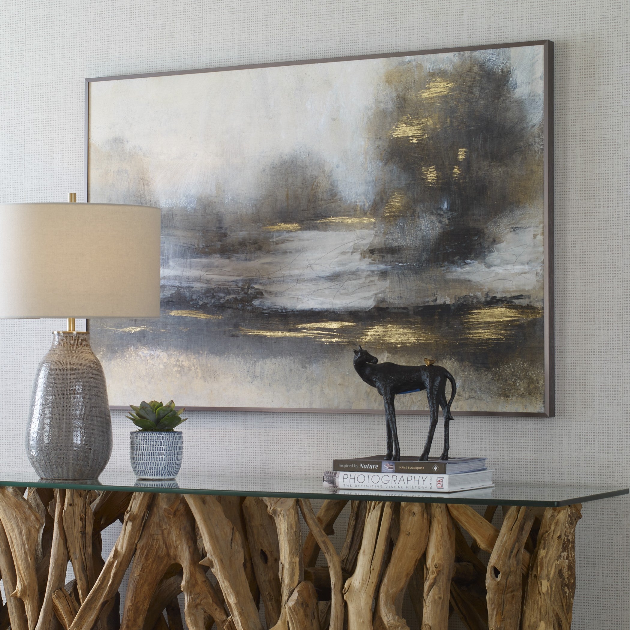 Gilt Misty Landscape Framed Print by Uttermost