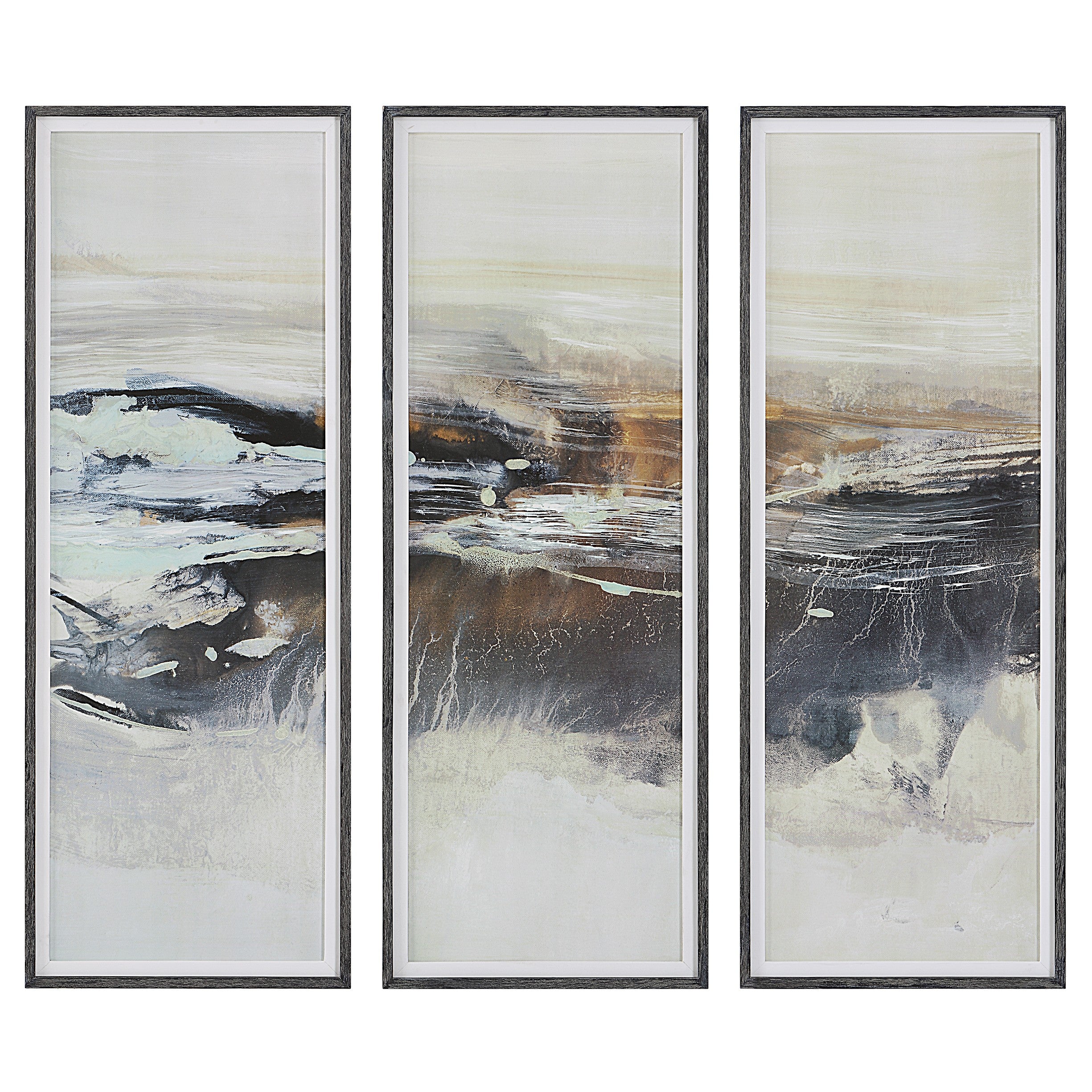Graphite Horizon Framed Prints - Set of 3 by Uttermost