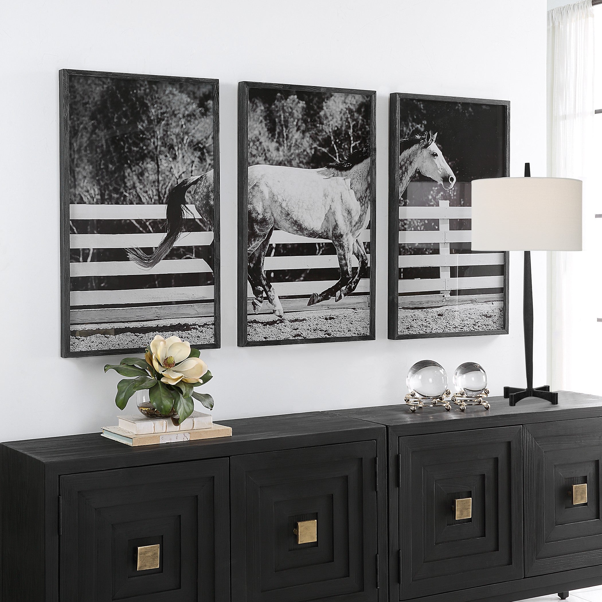 Galloping Forward Equine Prints - Set of 3 by Uttermost