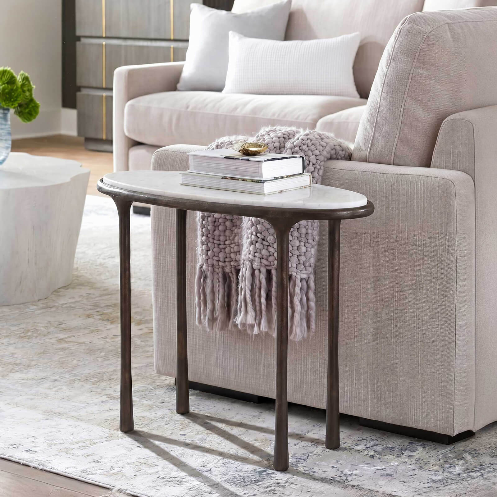 Ata Side Table in Dark Bronze by Uttermost