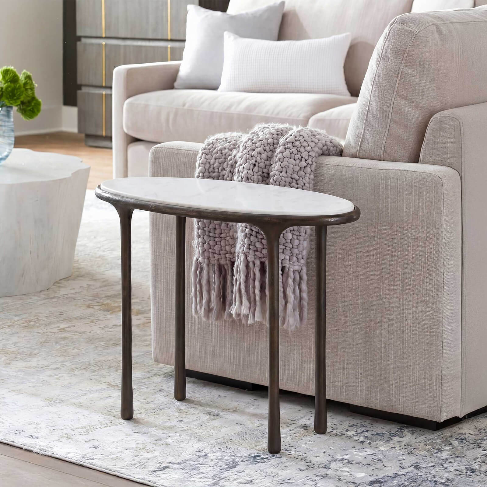 Ata Side Table in Dark Bronze by Uttermost