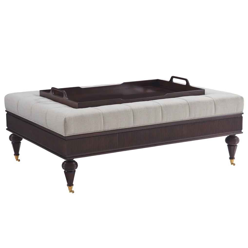 Ottoman Bolen in Kendal Linen by Theodore Alexander
