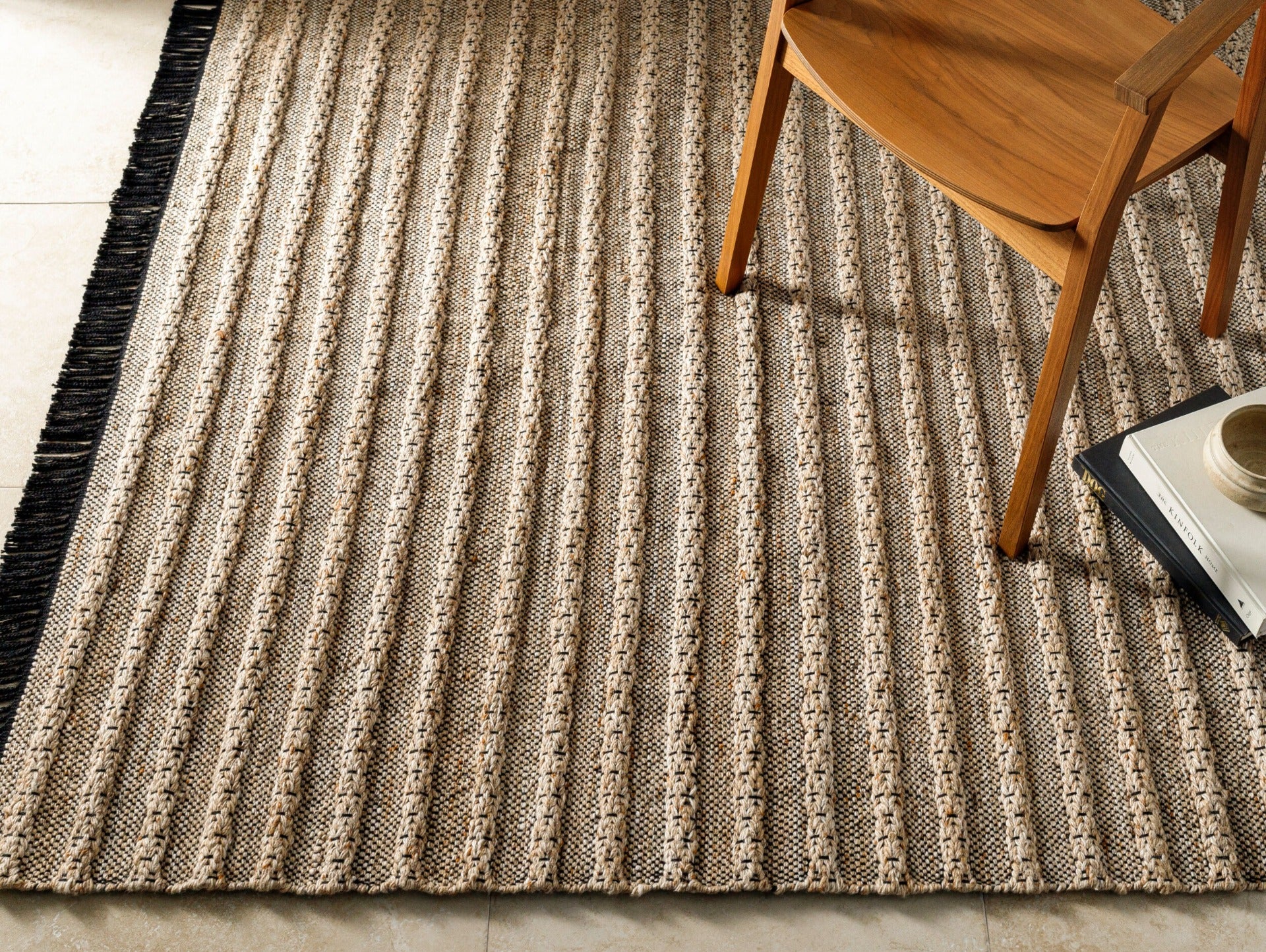 Azalea Hand Woven Rug in Dark Beige by Keiichi