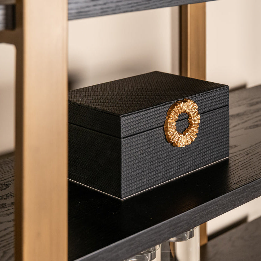 Amal Black & Gold Storage Box - Large by Richmond Interiors