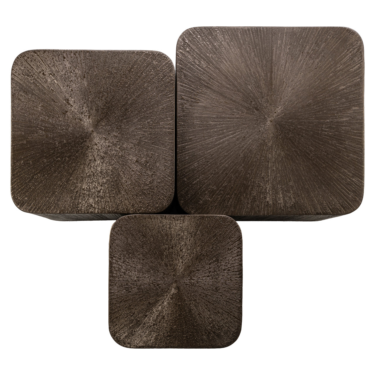 Cubes Bronze Metal Coffee Tables (Set of 3) by Richmond Interiors