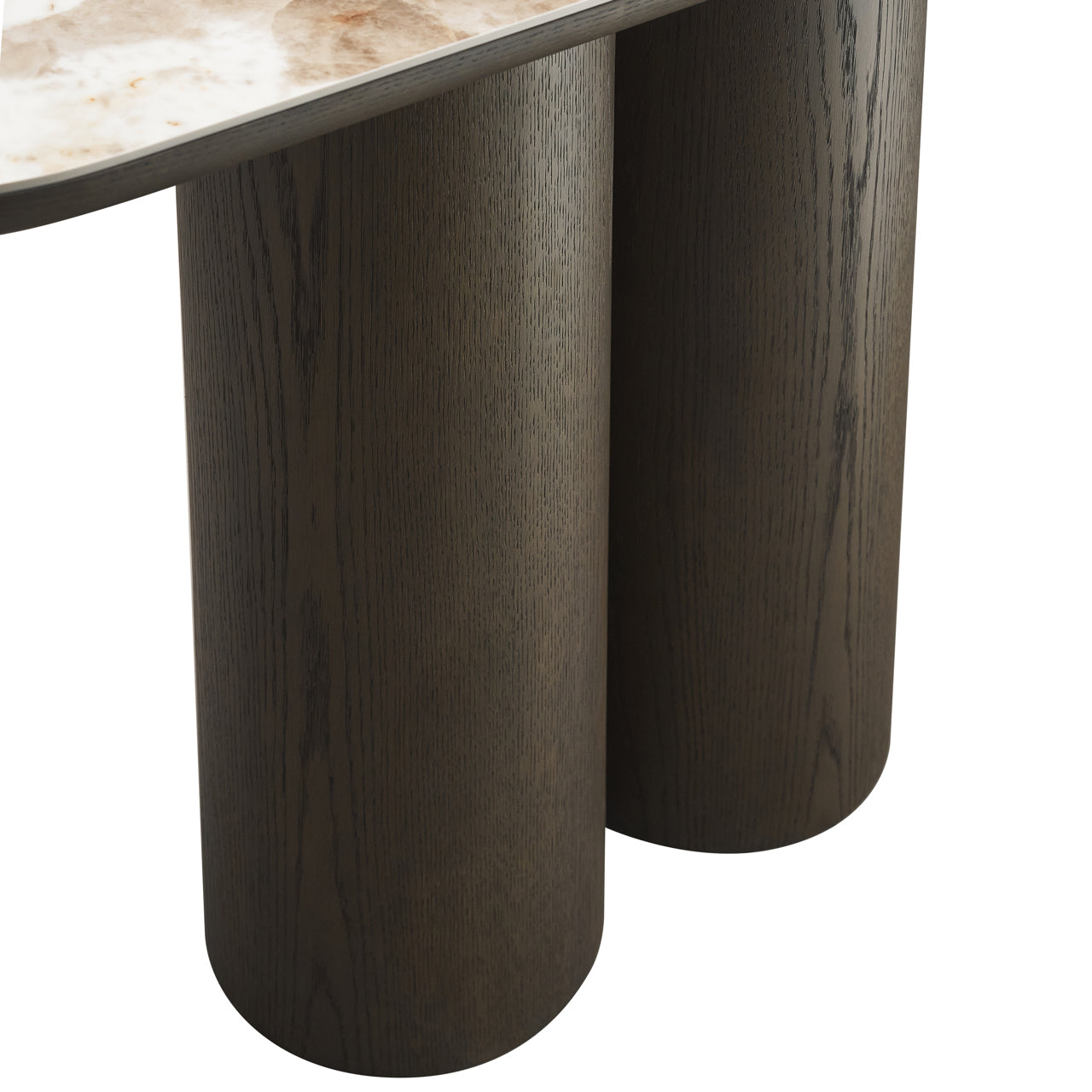 Langford Brown Oak Wood & Ceramic Console Table by Richmond Interiors