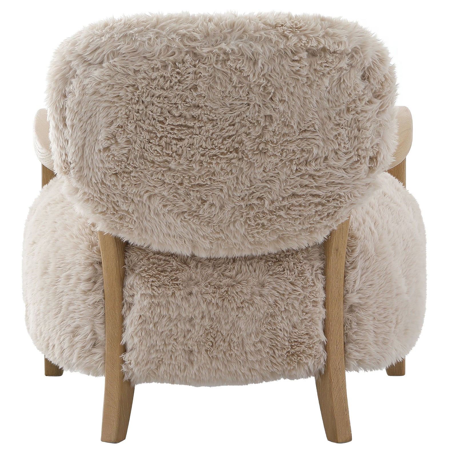 Baaarb Accent Chair in Faux Sheepskin by Keiichi