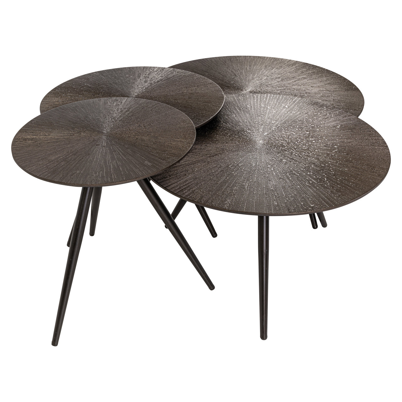 Quadra Bronze Metal Coffee Table Set of 4 by Richmond Interiors
