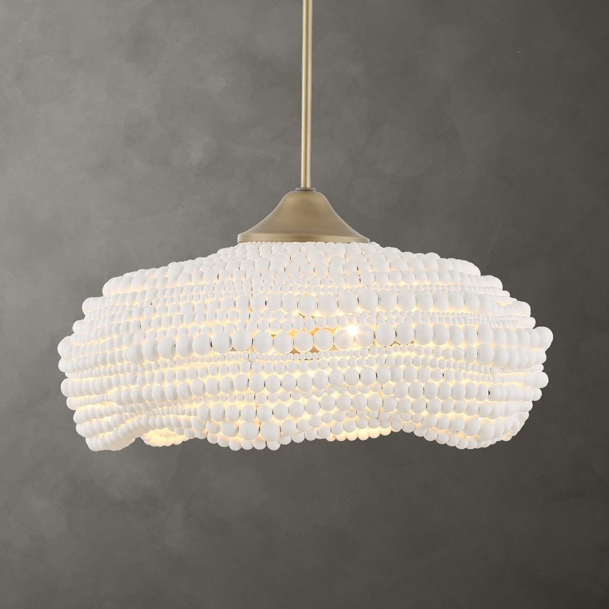 Biddeford White Beaded 5-Light Pendant by Uttermost