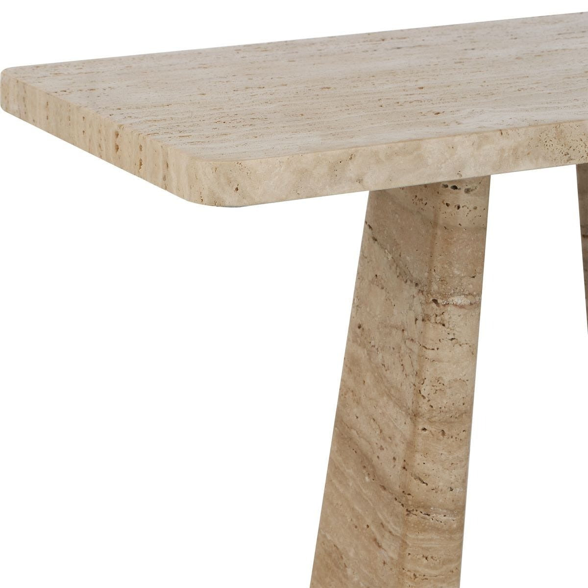 About Turn Side Table in Travertine by Uttermost
