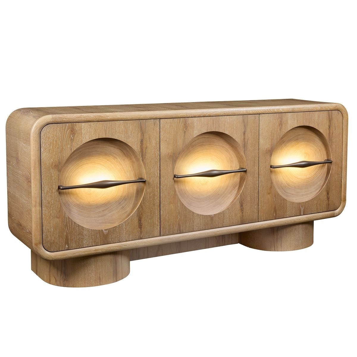 Forest Rings Lighted 3 Door Cabinet by Uttermost