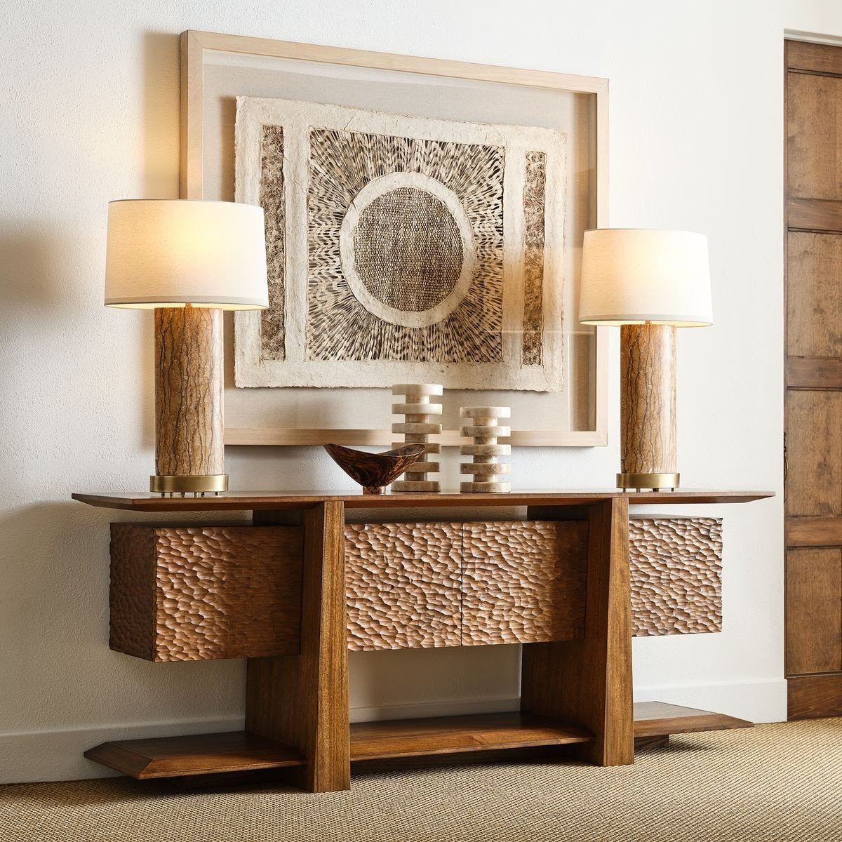 Hewned Joist 4 Door Cabinet by Uttermost