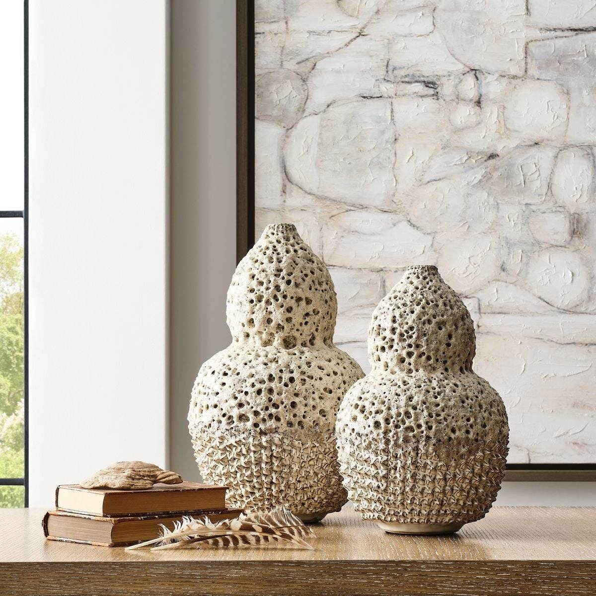 Out of my Gourd Vase in Off-White - Small by Uttermost