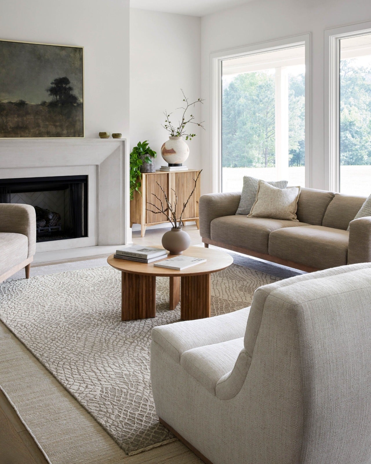 Bowen Woven Cushion in Cream by Keiichi