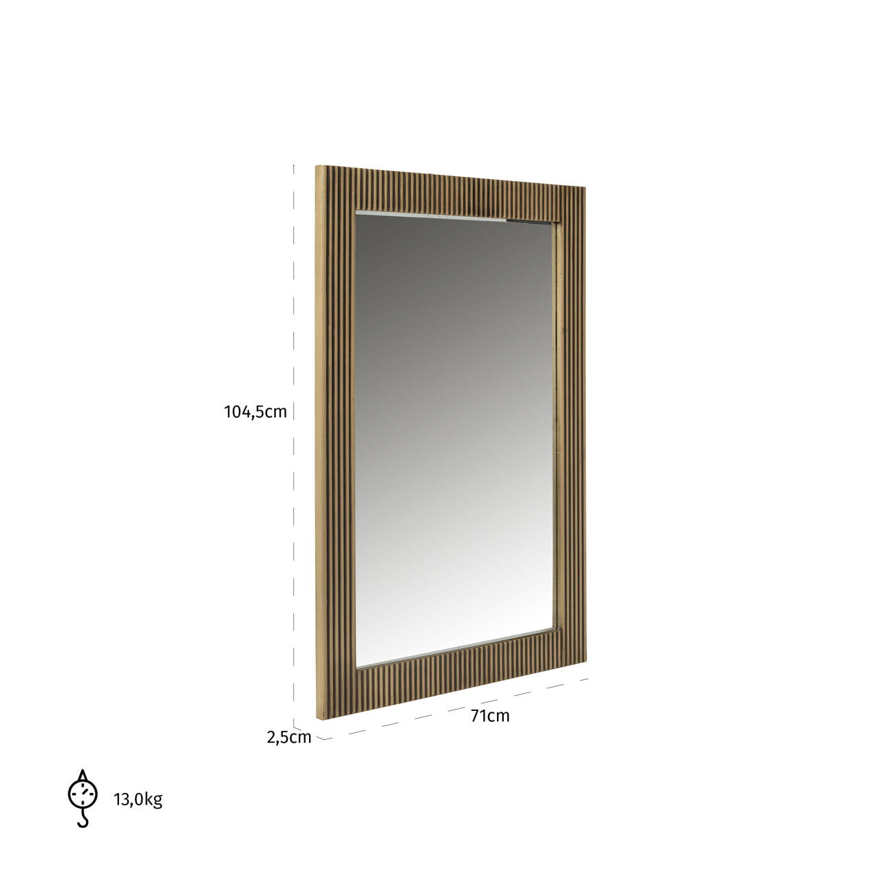 Ironville Gold Rectangle Mirror by Richmond Interiors