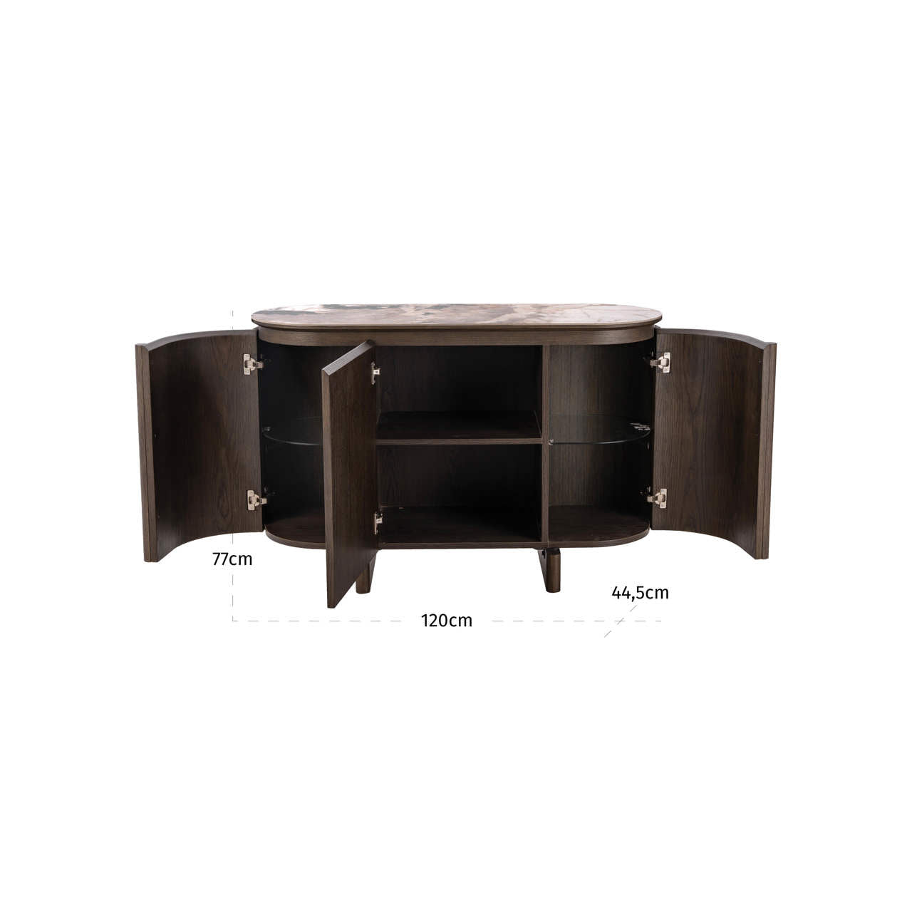 Langford Brown Oak Wood & Ceramic Sideboard by Richmond Interiors