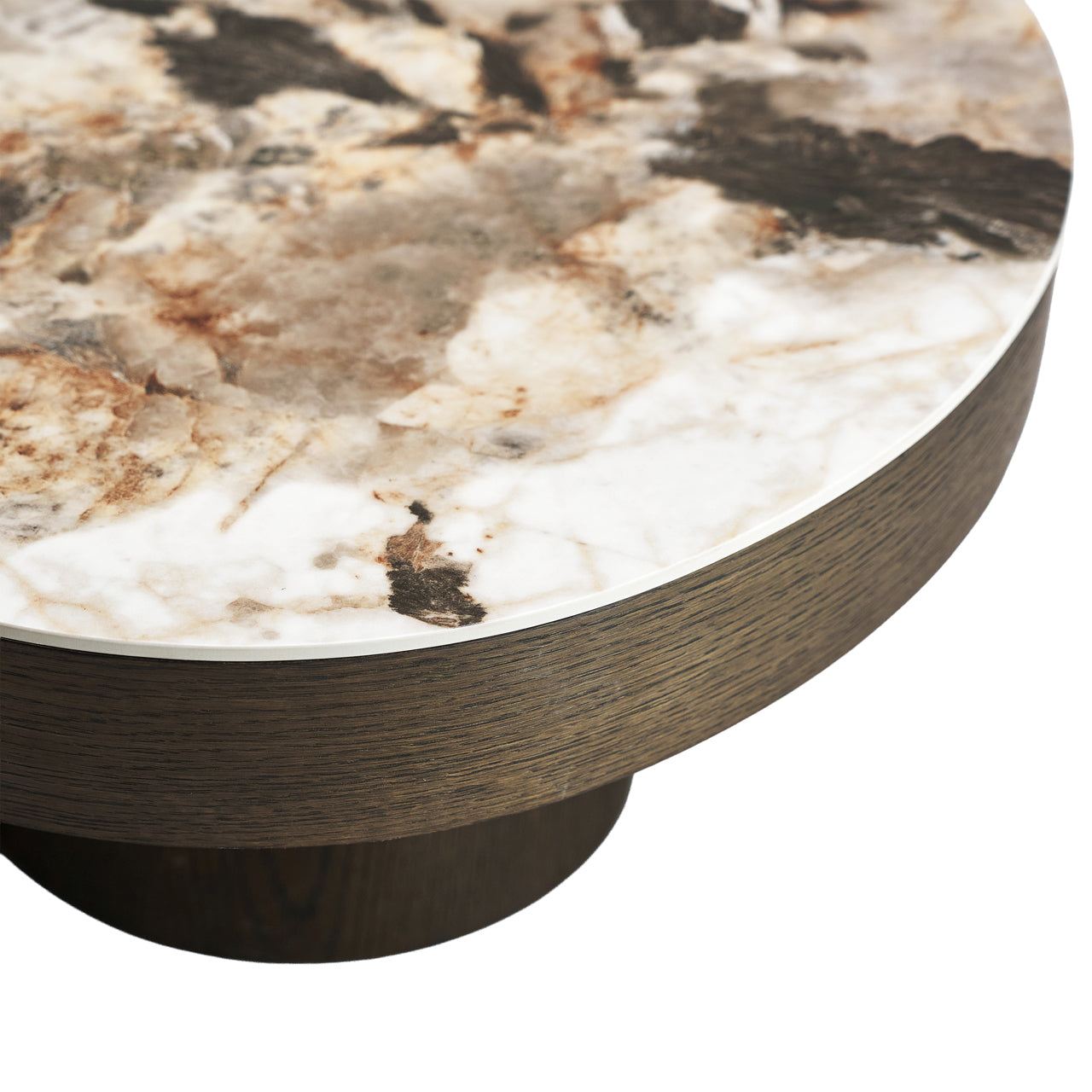 Langford Brown Oak Veneer & Ceramic Coffee Table by Richmond Interiors