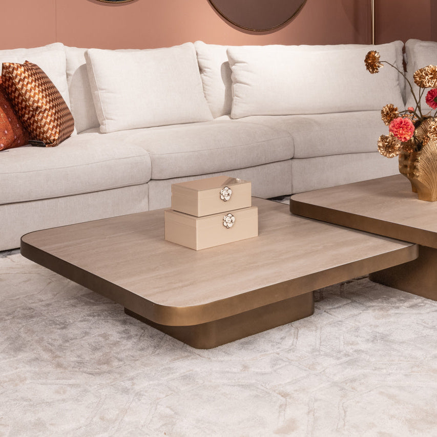 Claridge Beige Ceramic Cumulus Large Coffee Table by Richmond Interiors