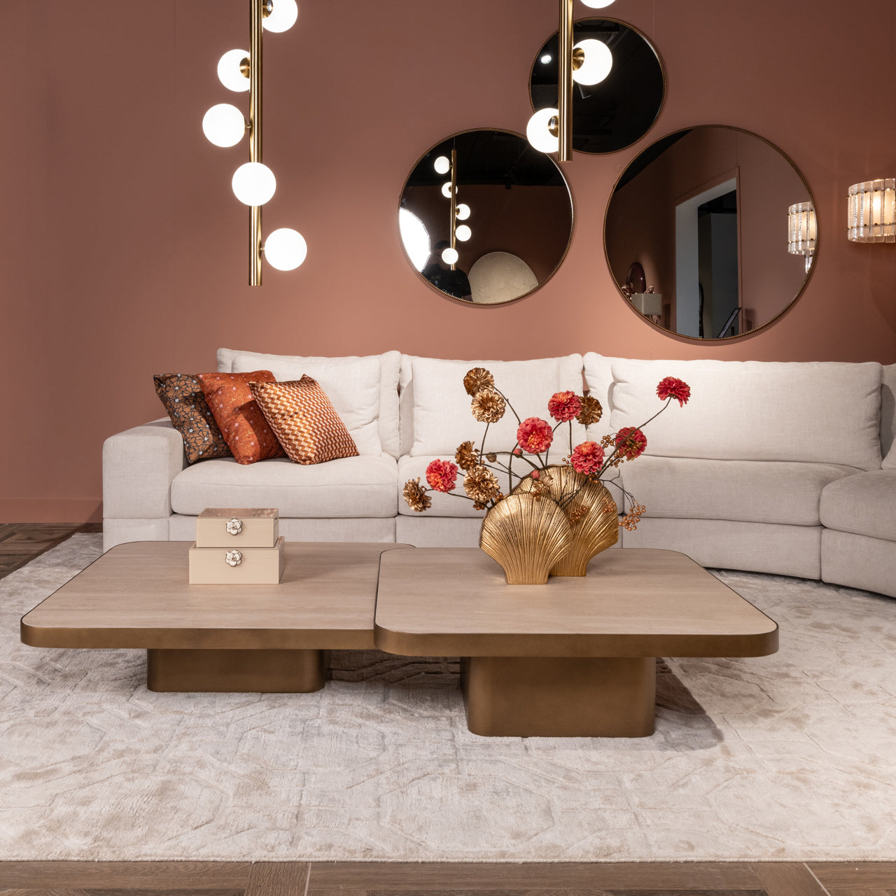 Claridge Beige Ceramic Cumulus Large Coffee Table by Richmond Interiors