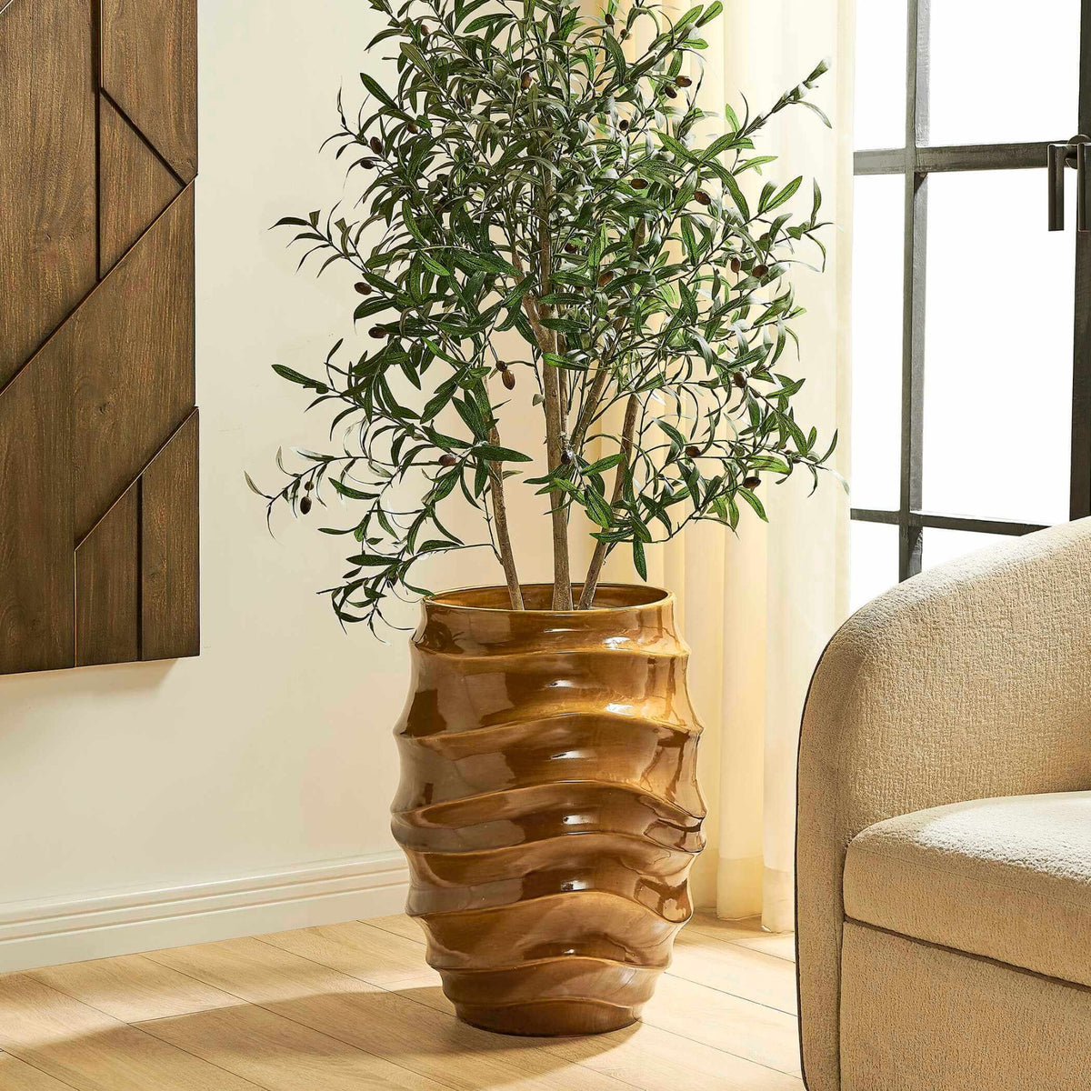Canyon Wave Indoor-Outdoor Earthy Planter by Uttermost