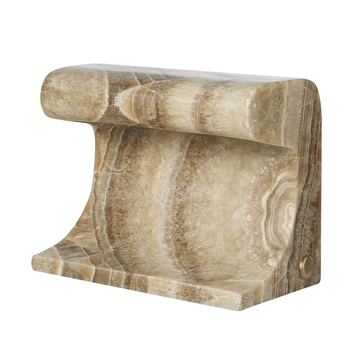 Carved Beam Rechargeable Mini Lamp in Latte Onyx by Uttermost