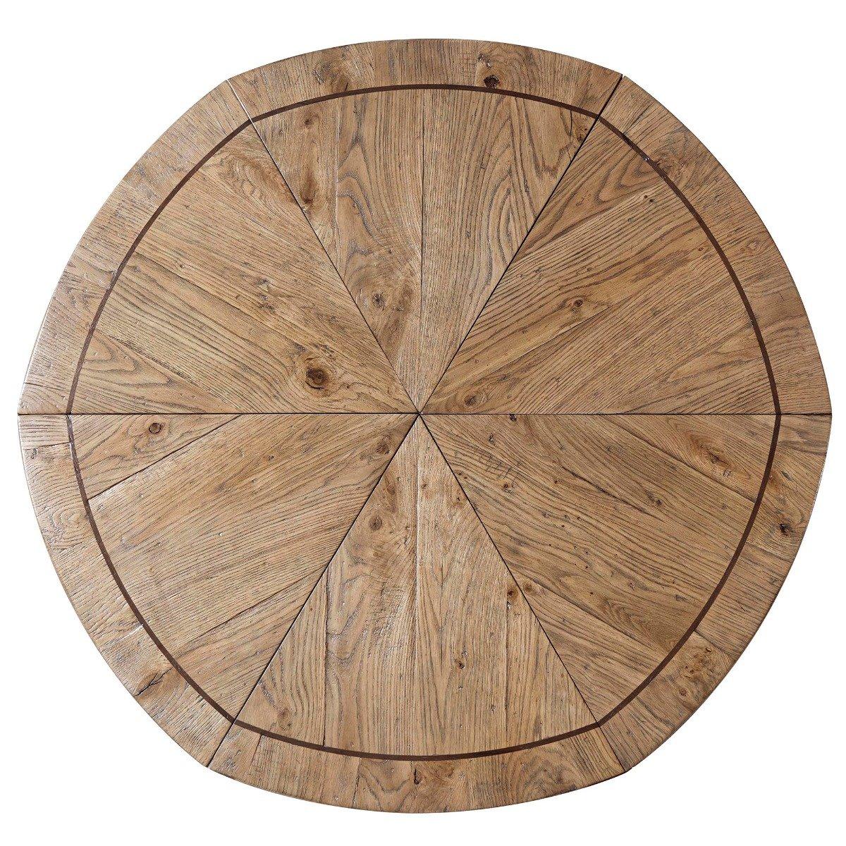Extendable Round Dining Table Devereaux in Echo Oak 122-162cm by Theodore Alexander