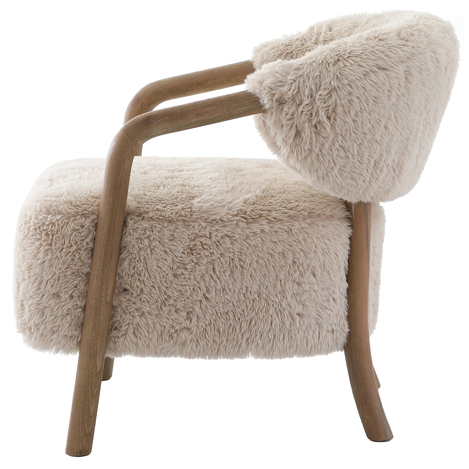 Cotswold Lion Accent Chair in Faux Sheepskin by Keiichi