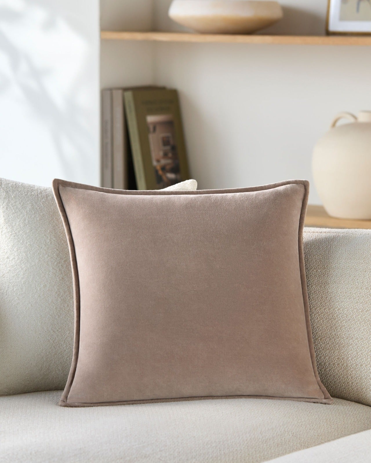 Cotton Velvet Cushion in Dusky Rose by Keiichi