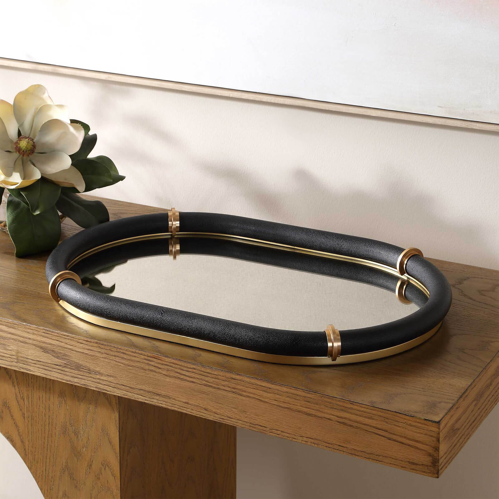 Cyprus Black Oval Tray by Uttermost