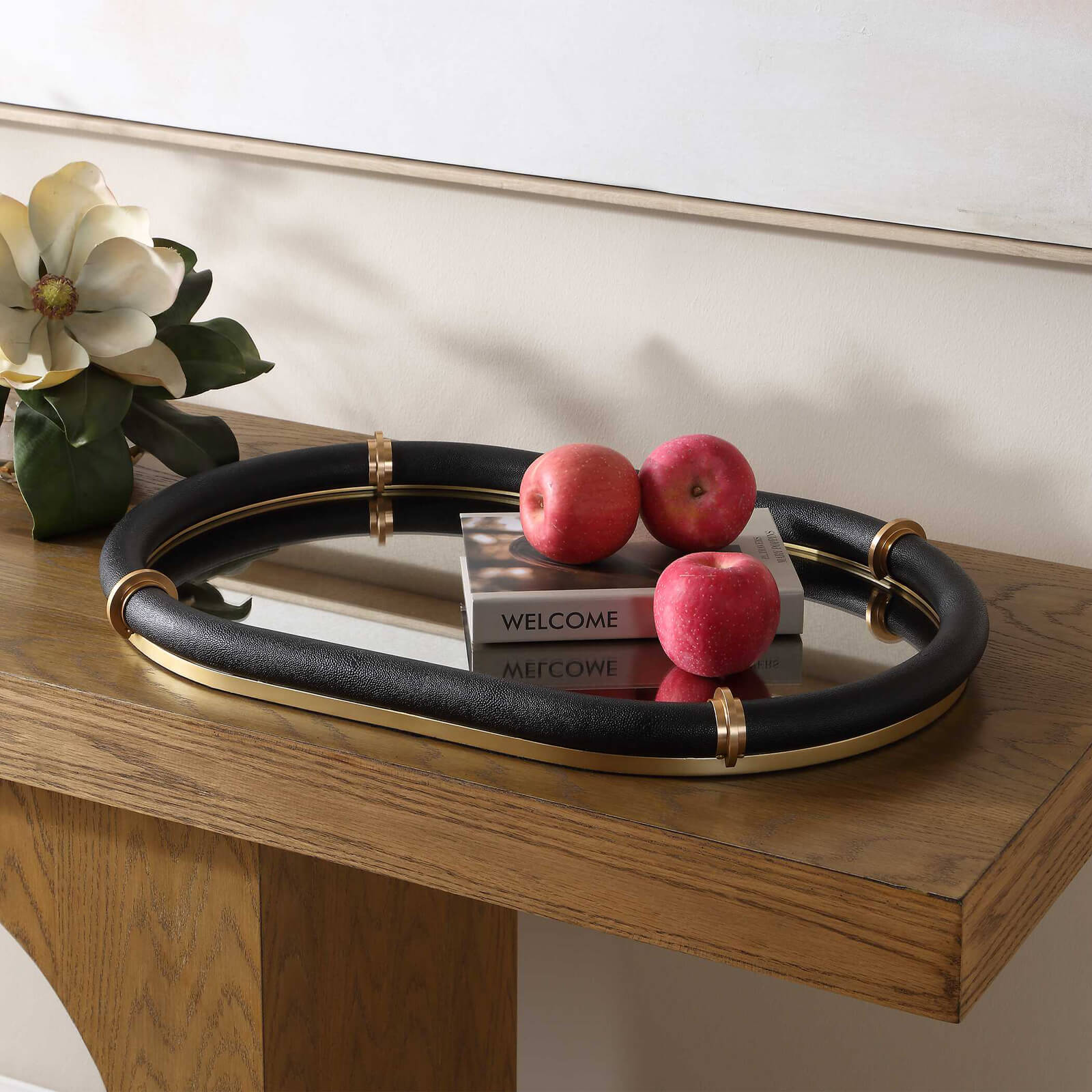 Cyprus Black Oval Tray by Uttermost