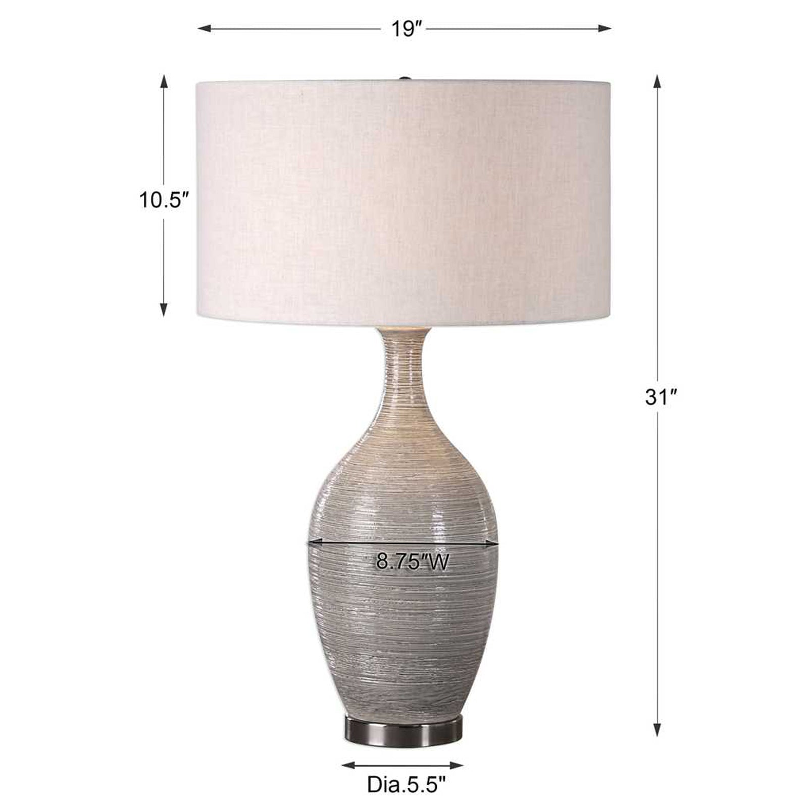 Dinah Gray Textured Table Lamp by Uttermost