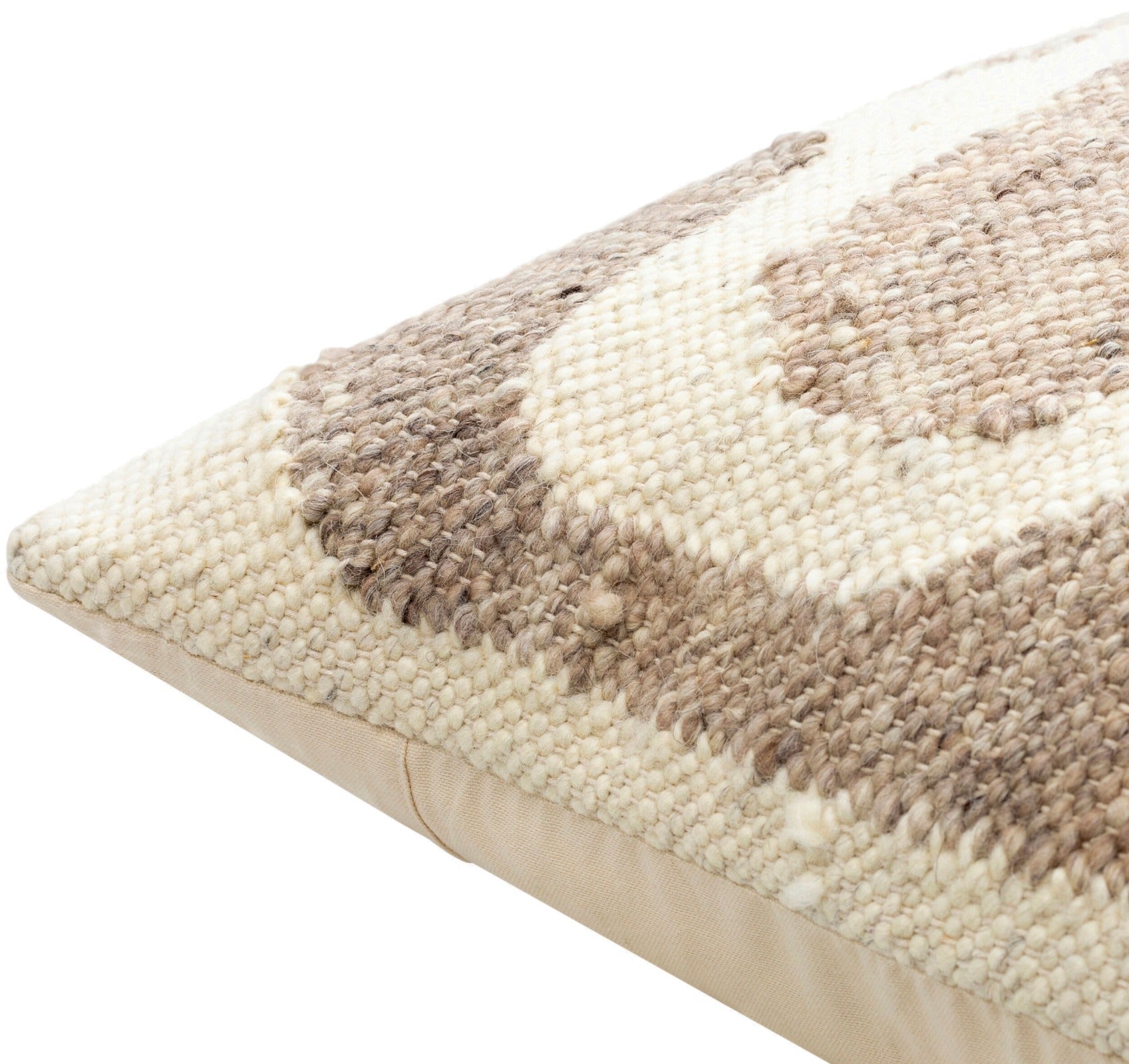 Deccan Traps Woven Cushion in Beige by Keiichi