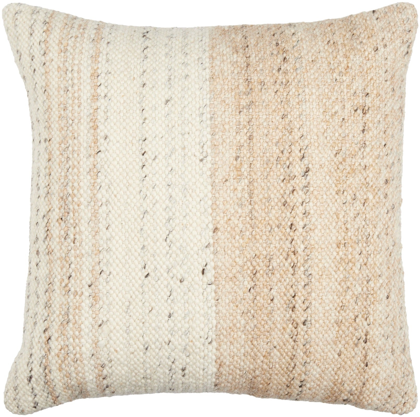 Deccan Traps Woven Cushion in Light Beige by Keiichi