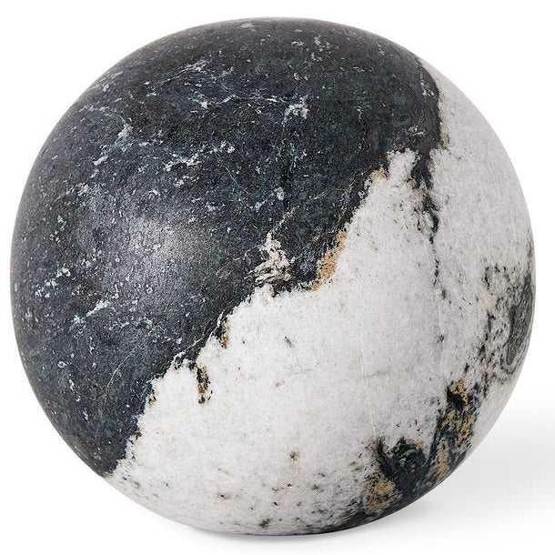 Orb Ornament in Black and White Panda Marble by Uttermost