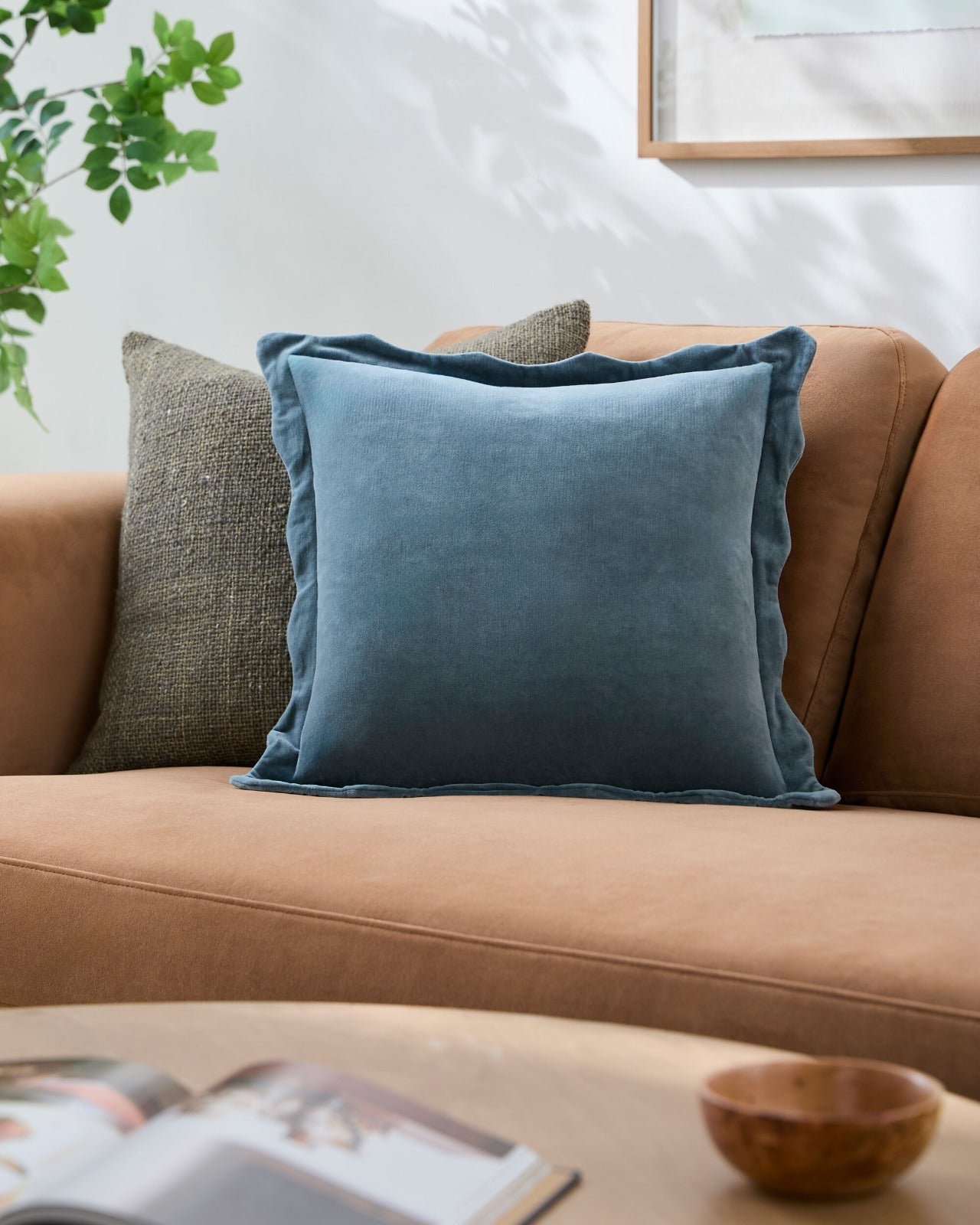 Effervescent Woven Cushion in Dusky Indigo by Keiichi